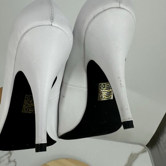 Jeffrey Campbell Women's Shoes Natalya Square Toe Pumps Size 10 White Minimalist - Picture 7 of 13